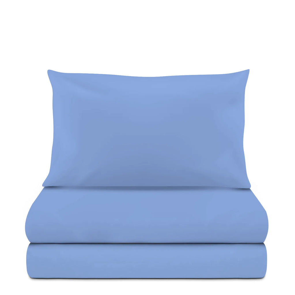 Completo letto tinta unita AZZURRO - personalizzabile