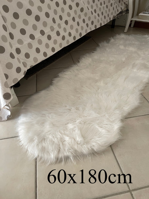 -50%✨ Tappeto STOCCOLMA ecopelliccia bianco