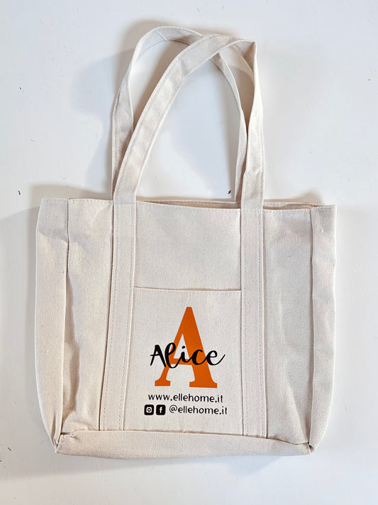 SHOPPER FARA bianco latte - personalizzabile