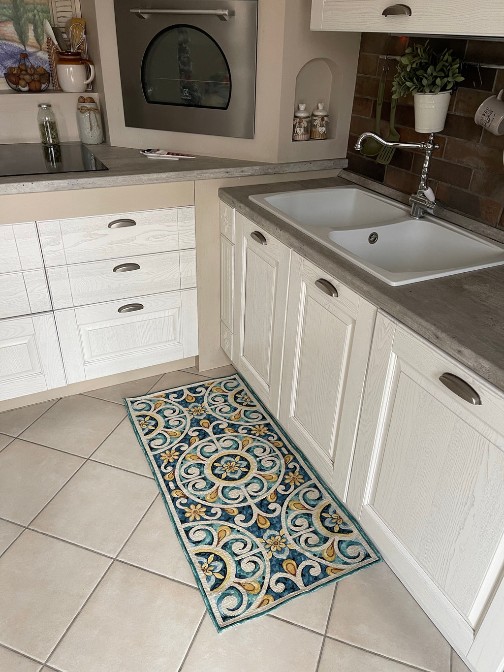 ULTIMI! Tappeto passatoia ANDALUSIA azzurro