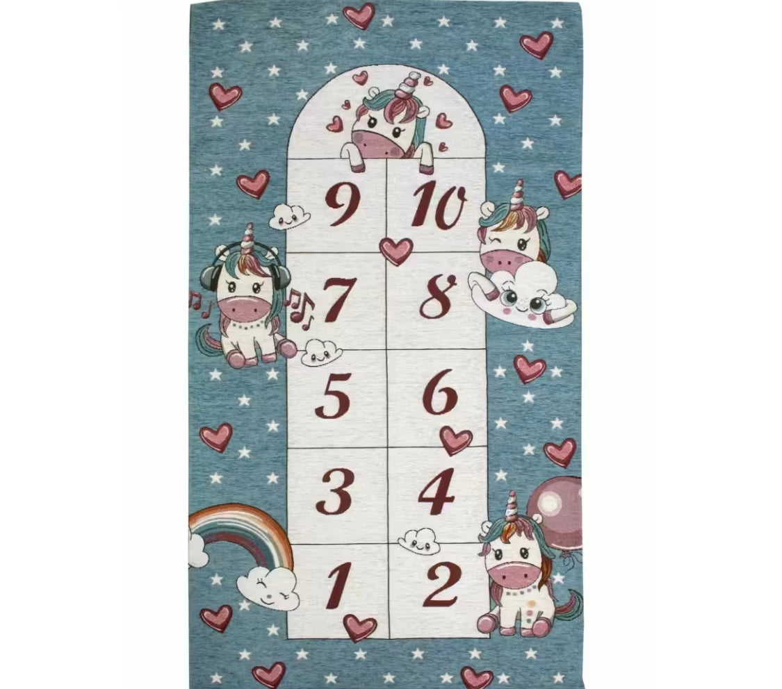 Tappeto arredo bimbi LOVE UNICORNO