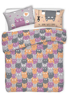 Parure Copripiumino HAPPY CATS - 4 varianti colore