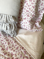 Completo letto VIOLETTE - 2 colori rosa/azzurro