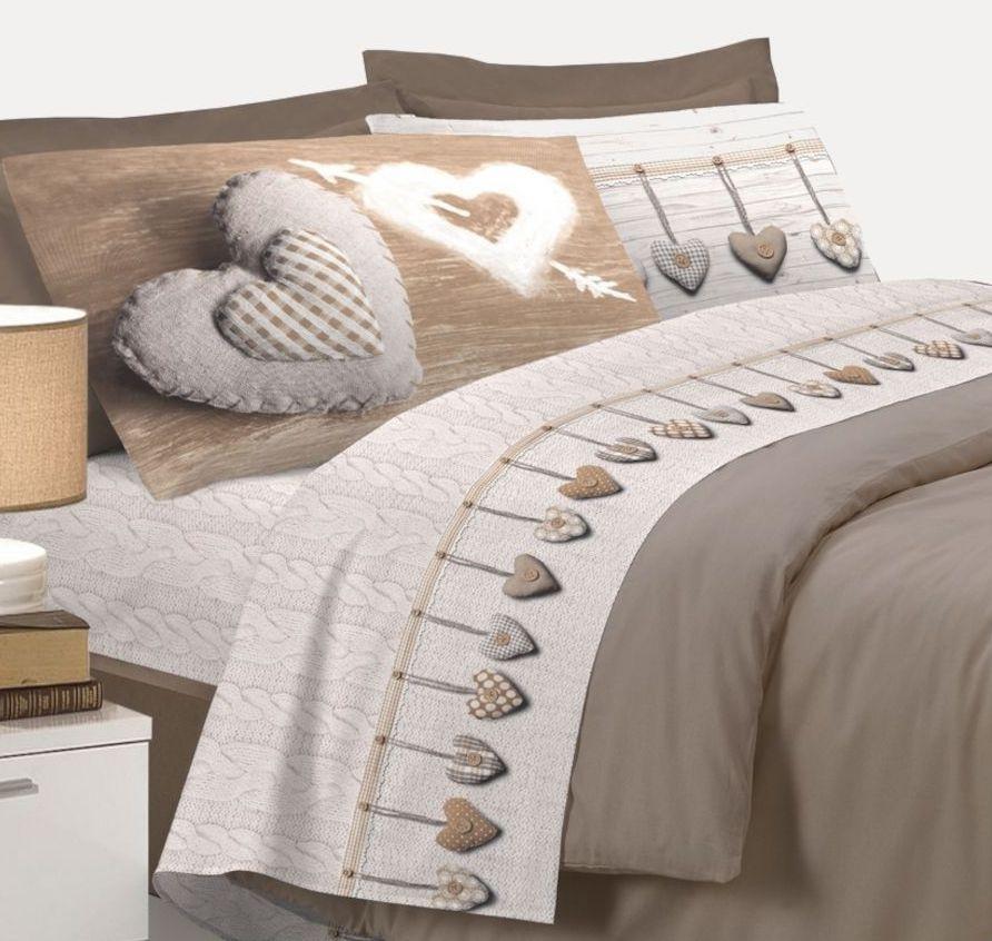 Completo letto flanella CUORI APPESI