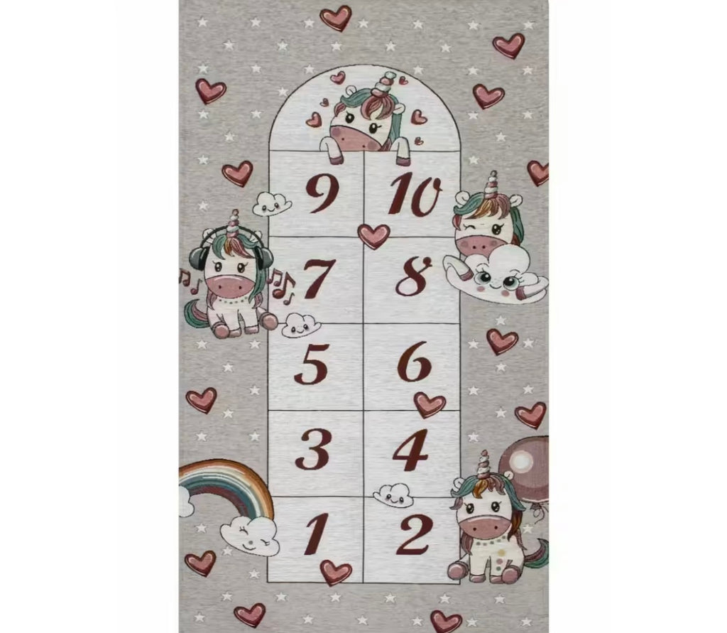 Tappeto arredo bimbi LOVE UNICORNO