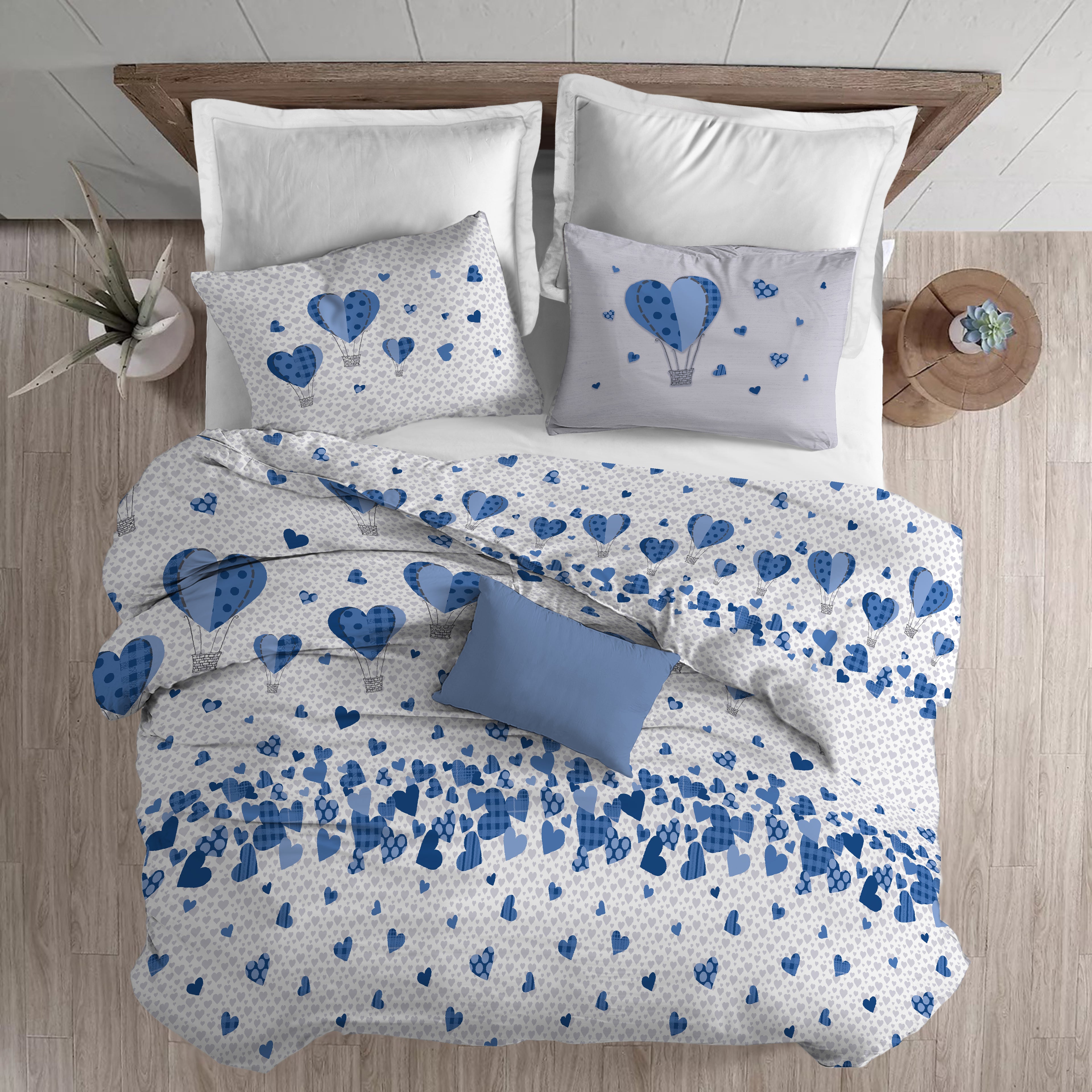 ULTIMO! Parure Copripiumino MONGOLFIERA HEART