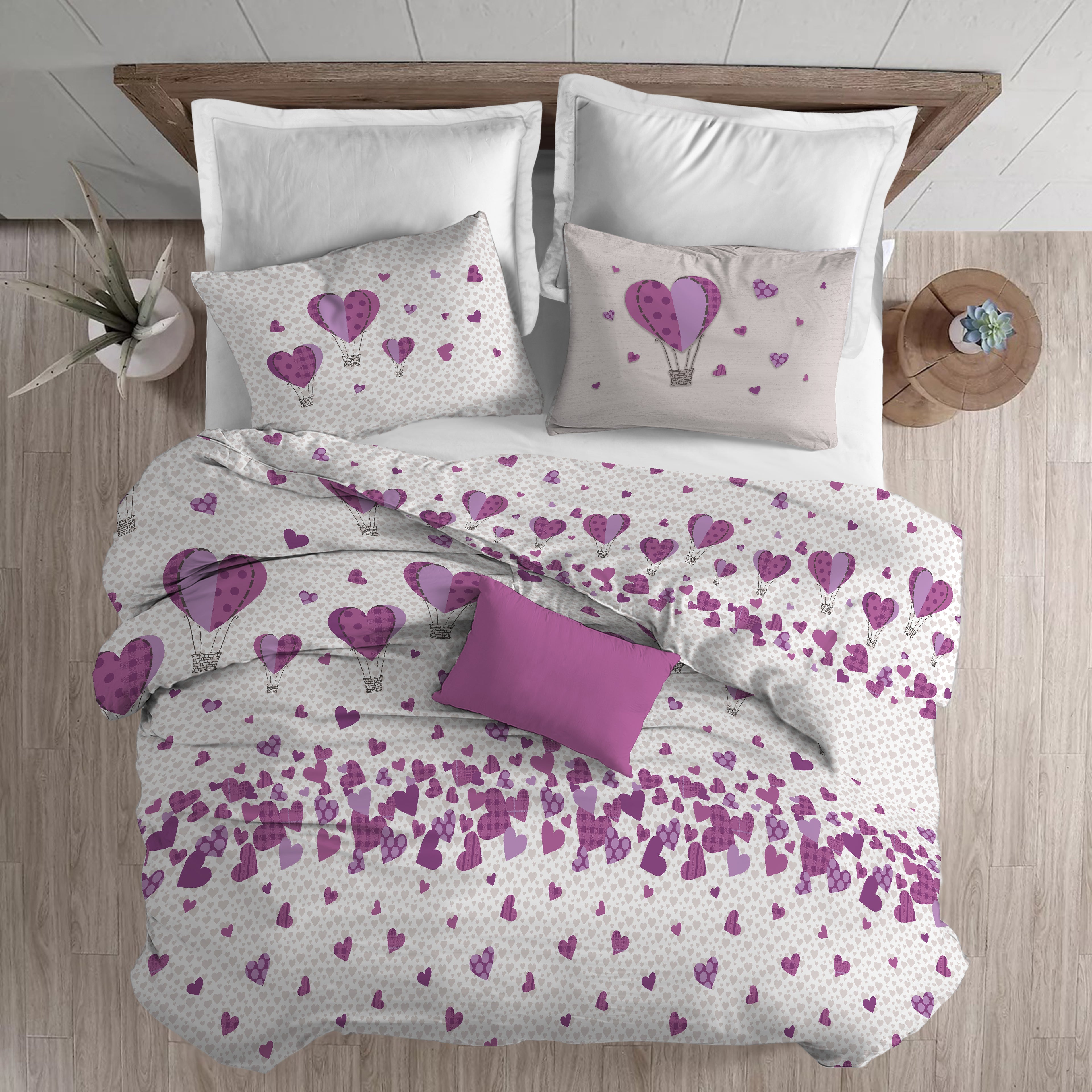 ULTIMO! Parure Copripiumino MONGOLFIERA HEART