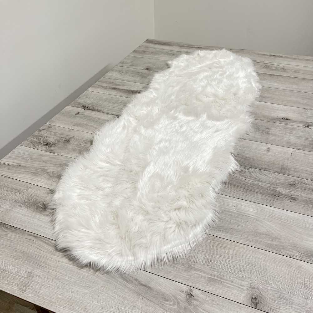 Tappeto STOCCOLMA ecopelliccia bianco