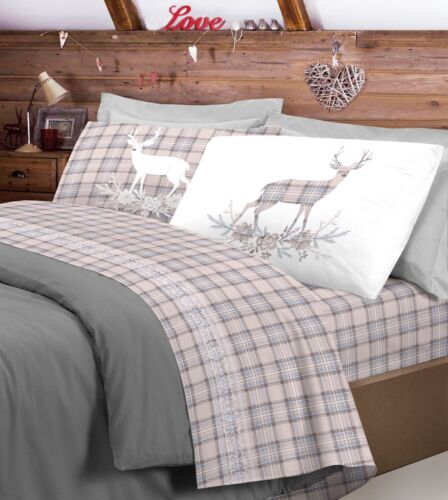 Completo letto flanella TARTAN CERVO