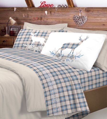 Completo letto flanella TARTAN CERVO