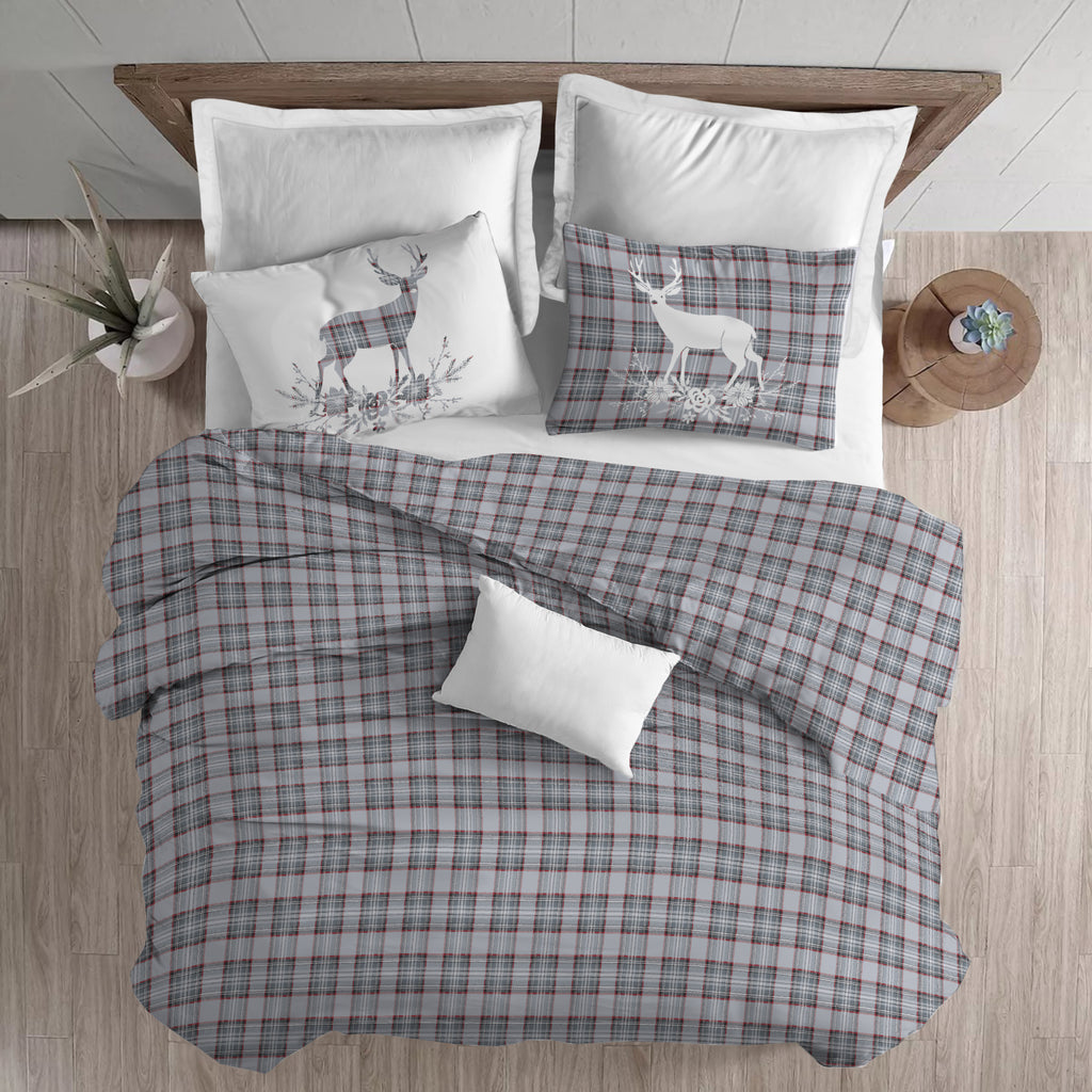 Parure Copripiumino TARTAN CERVO in CALDO COTONE