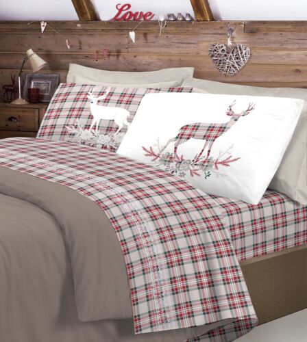 Completo letto flanella TARTAN CERVO